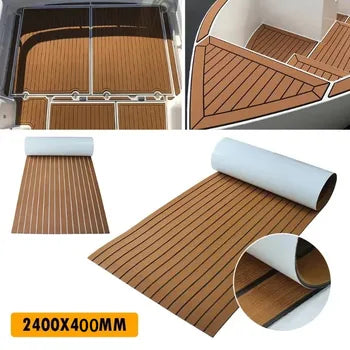 Boat Flooring Sheet EVA Foam Marine Faux Teak Decking Carpet Mats Non Slip Pontoon Brown Self Adhesive Yacht Pat