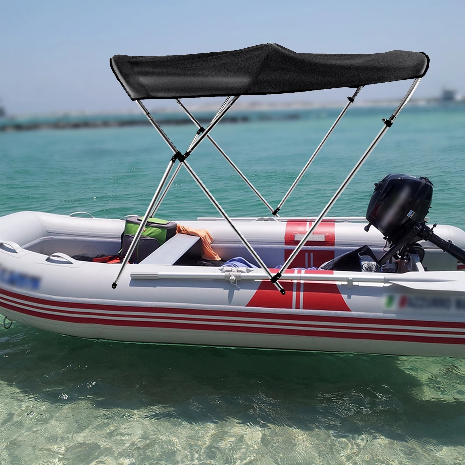 Boat Top Cover IP85 Waterproof&Sun Shade Removable Foldable Portable Oxford Cloth Marine Canvas Boat Accessories